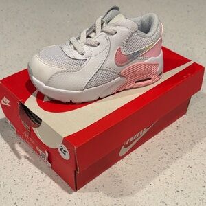 Nike Kids' White and Pink Air Max Sneakers